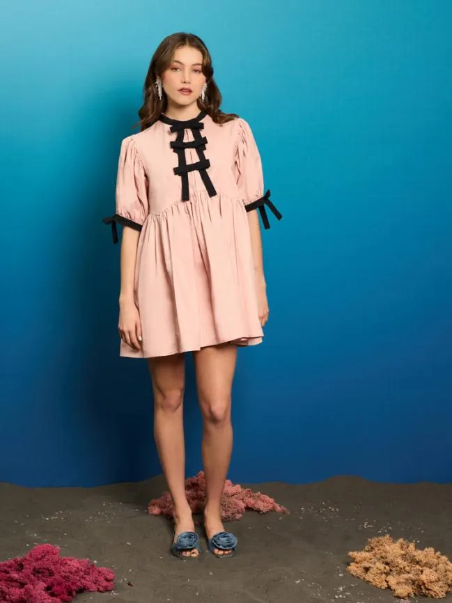 Womenswear Belize Bow Dress Baby Pink Sister Jane Womenswear Belize Bow Dress Baby Pink Sister Jane