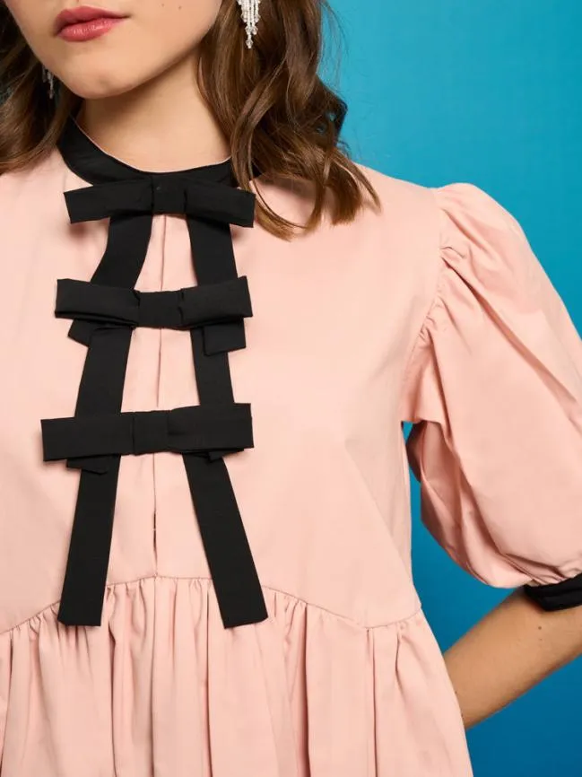 Womenswear Belize Bow Dress Baby Pink Sister Jane Womenswear Belize Bow Dress Baby Pink Sister Jane