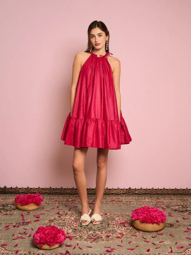 Womenswear Carnelian Halter Neck Dress Lobster Red Sister Jane Womenswear Carnelian Halter Neck Dress Lobster Red Sister Jane