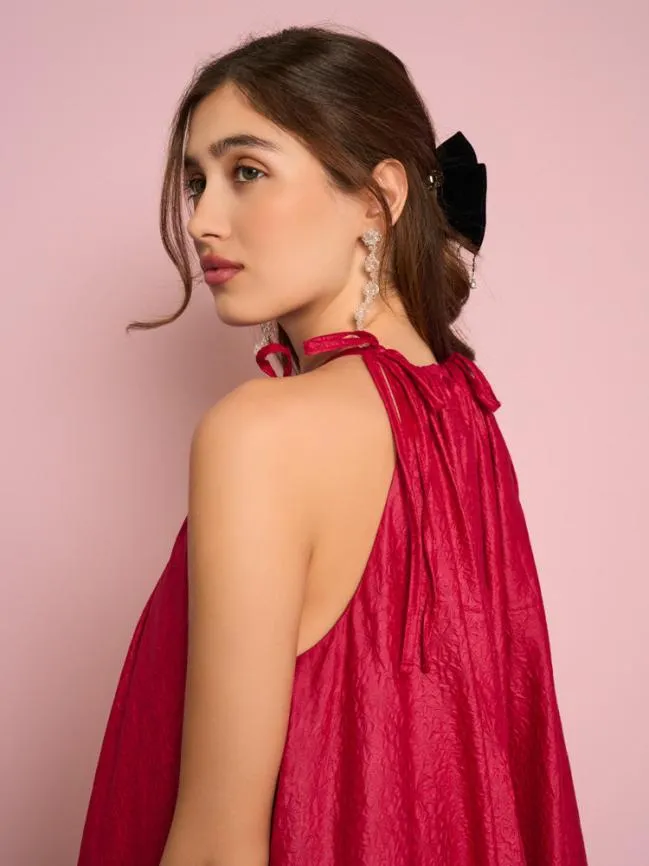Womenswear Carnelian Halter Neck Dress Lobster Red Sister Jane Womenswear Carnelian Halter Neck Dress Lobster Red Sister Jane