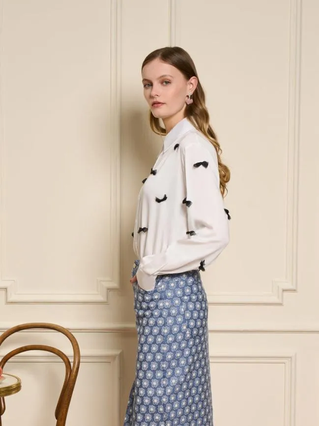 Womenswear Dauphine Bow Shirt Pearl White Sister Jane Womenswear Dauphine Bow Shirt Pearl White Sister Jane