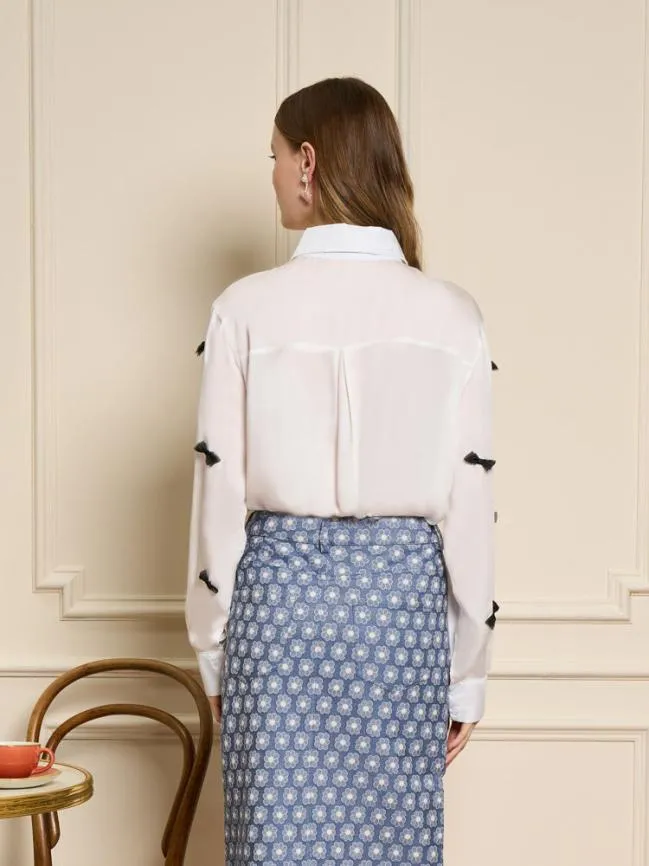 Womenswear Dauphine Bow Shirt Pearl White Sister Jane Womenswear Dauphine Bow Shirt Pearl White Sister Jane