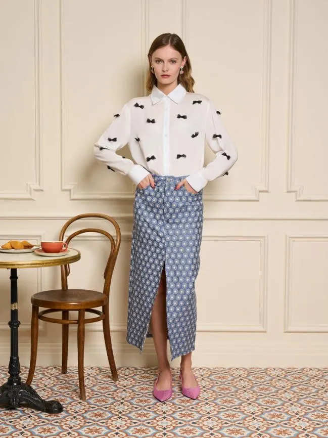 Womenswear Dauphine Bow Shirt Pearl White Sister Jane Womenswear Dauphine Bow Shirt Pearl White Sister Jane