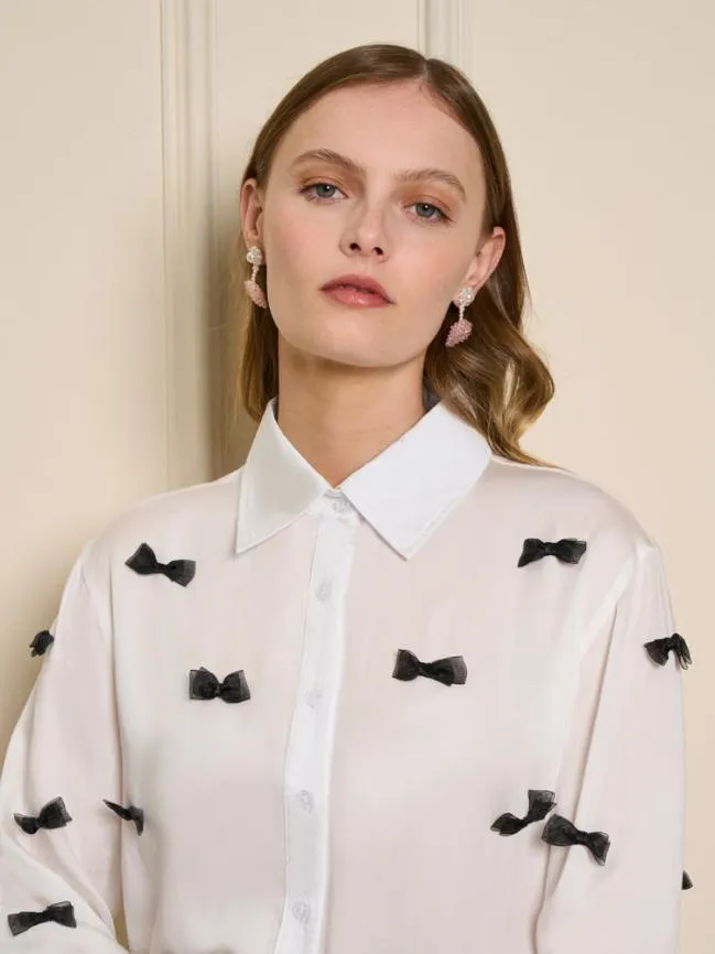 Womenswear Dauphine Bow Shirt Pearl White Sister Jane Womenswear Dauphine Bow Shirt Pearl White Sister Jane