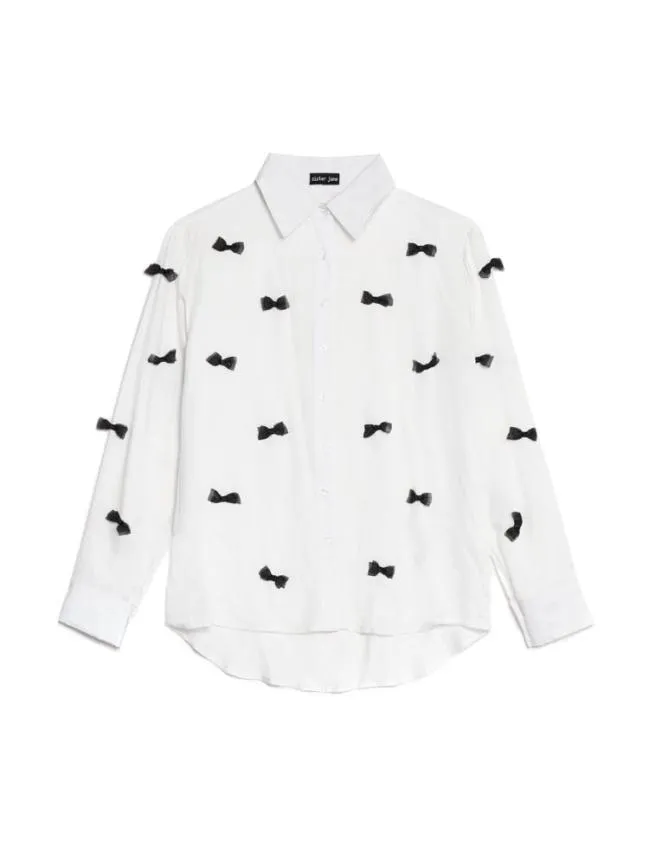 Womenswear Dauphine Bow Shirt Pearl White Sister Jane Womenswear Dauphine Bow Shirt Pearl White Sister Jane