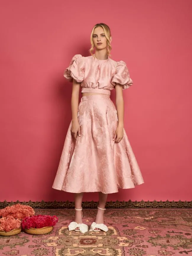 Womenswear DREAM Amber Jacquard Midi Skirt Rose Quartz Sister Jane Womenswear DREAM Amber Jacquard Midi Skirt Rose Quartz Sister Jane