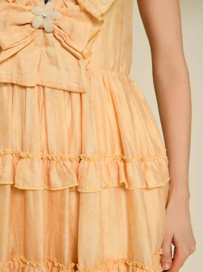 Womenswear DREAM Apricot Tulip Ruffle Dress Tan Sister Jane Womenswear DREAM Apricot Tulip Ruffle Dress Tan Sister Jane