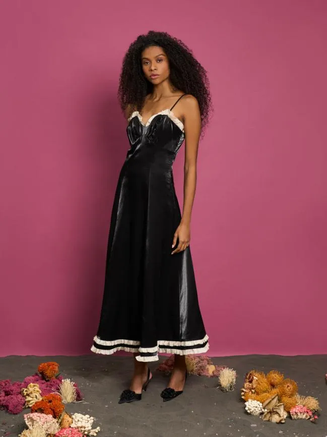 Womenswear DREAM Cordelia Ruffle Cami Dress Black Ink Sister Jane Womenswear DREAM Cordelia Ruffle Cami Dress Black Ink Sister Jane