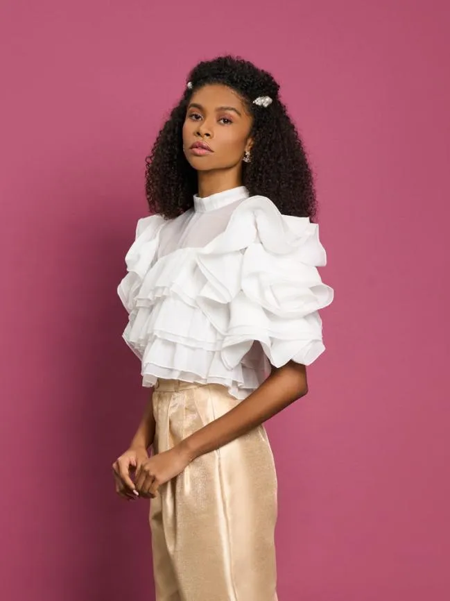 Womenswear DREAM Mariah Ruffle Top Ivory Cream Sister Jane Womenswear DREAM Mariah Ruffle Top Ivory Cream Sister Jane