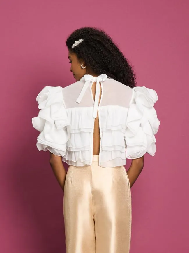 Womenswear DREAM Mariah Ruffle Top Ivory Cream Sister Jane Womenswear DREAM Mariah Ruffle Top Ivory Cream Sister Jane