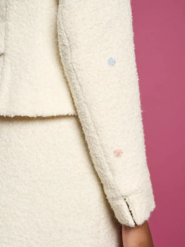 Womenswear DREAM Oyster Jewel Tweed Jacket Ivory Cream Sister Jane Womenswear DREAM Oyster Jewel Tweed Jacket Ivory Cream Sister Jane