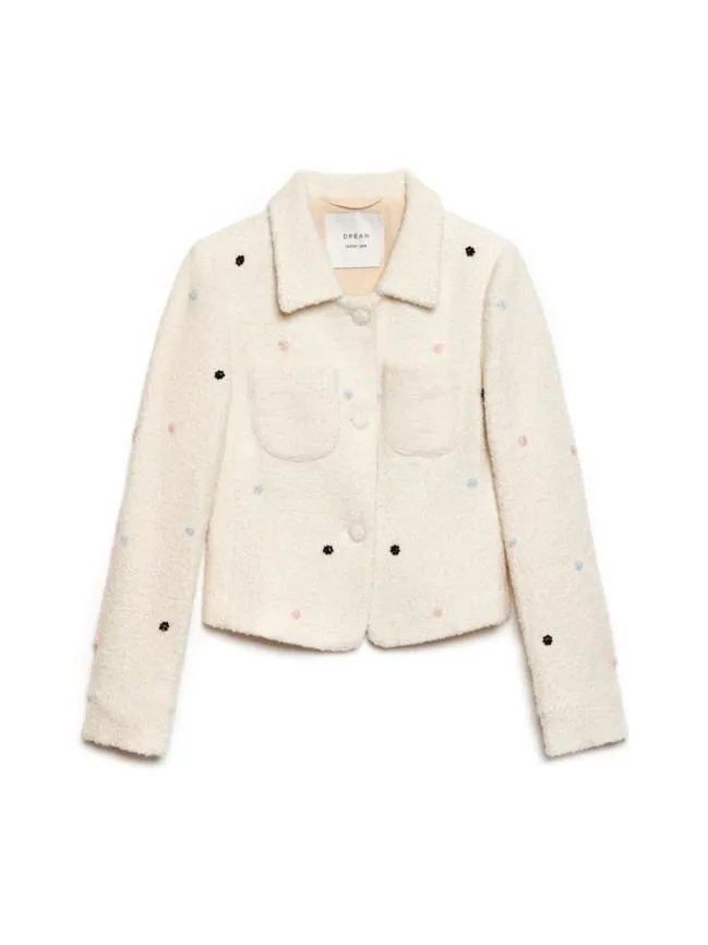 Womenswear DREAM Oyster Jewel Tweed Jacket Ivory Cream Sister Jane Womenswear DREAM Oyster Jewel Tweed Jacket Ivory Cream Sister Jane