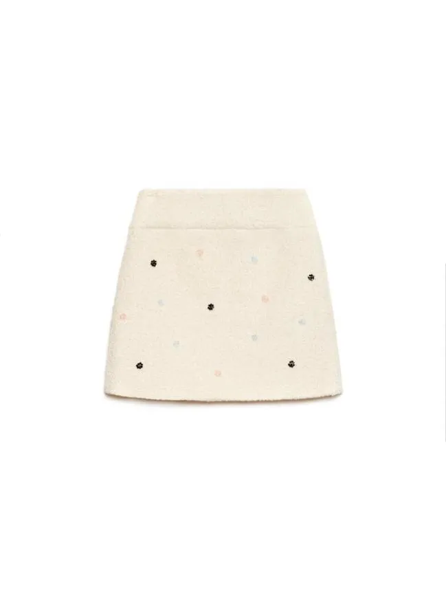 Womenswear DREAM Oyster Jewel Tweed Skirt Ivory Cream Sister Jane Womenswear DREAM Oyster Jewel Tweed Skirt Ivory Cream Sister Jane