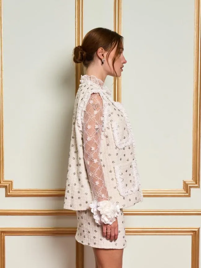 Womenswear DREAM Reine Jewel Tweed Jacket Pearled Ivory Sister Jane Womenswear DREAM Reine Jewel Tweed Jacket Pearled Ivory Sister Jane