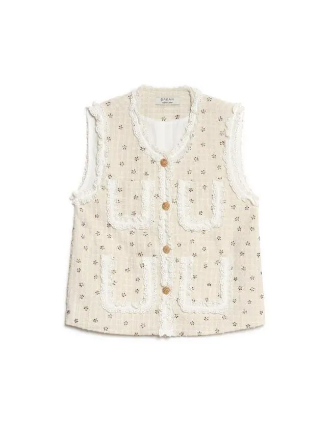 Womenswear DREAM Reine Jewel Tweed Jacket Pearled Ivory Sister Jane Womenswear DREAM Reine Jewel Tweed Jacket Pearled Ivory Sister Jane