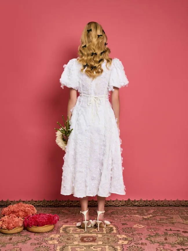Womenswear DREAM Samara Floral Midi Dress Pearled White Sister Jane Womenswear DREAM Samara Floral Midi Dress Pearled White Sister Jane