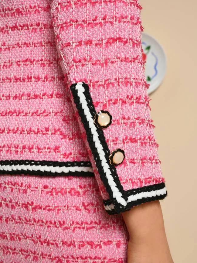 Womenswear Dutch Tweed Jacket Flamingo Pink Sister Jane