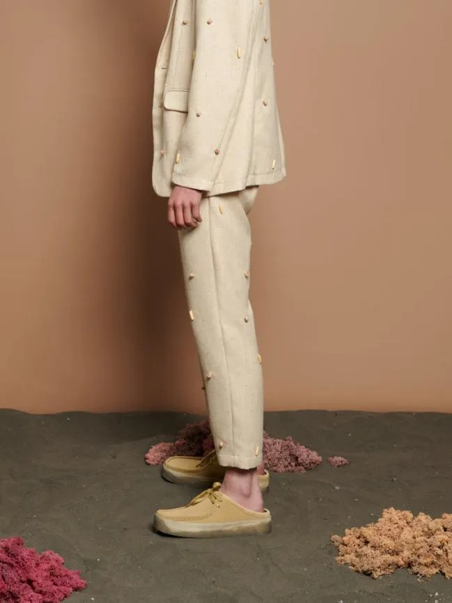 Womenswear Dylan Bead Belted Trousers Natural Ivory Sister Jane Womenswear Dylan Bead Belted Trousers Natural Ivory Sister Jane