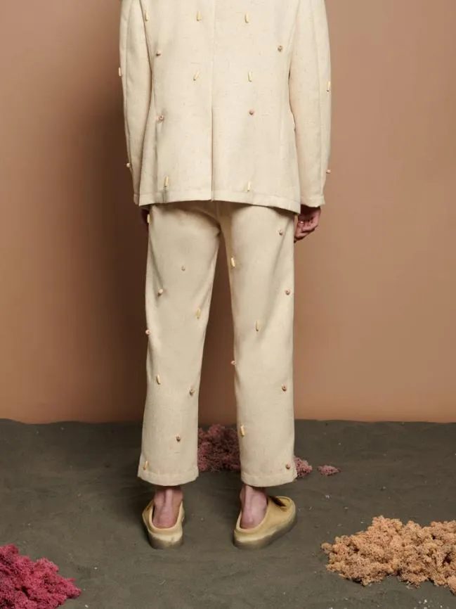 Womenswear Dylan Bead Belted Trousers Natural Ivory Sister Jane Womenswear Dylan Bead Belted Trousers Natural Ivory Sister Jane