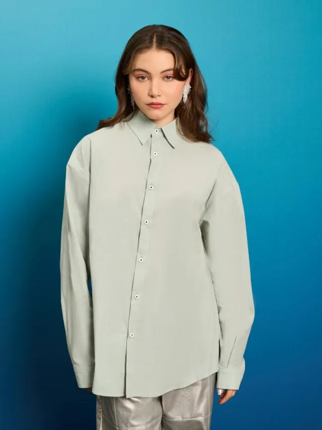 Womenswear Ernest Pleat Shirt Sage Green Sister Jane Womenswear Ernest Pleat Shirt Sage Green Sister Jane