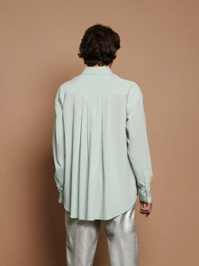 Womenswear Ernest Pleat Shirt Sage Green Sister Jane Womenswear Ernest Pleat Shirt Sage Green Sister Jane