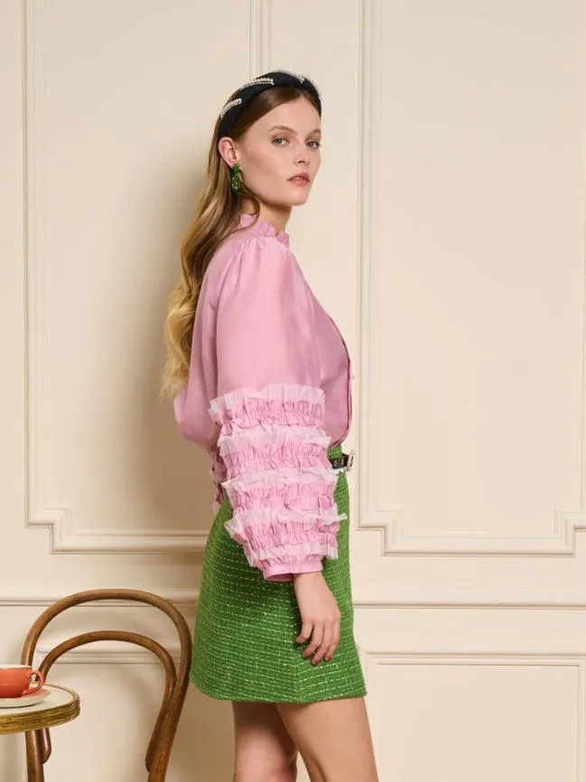 Womenswear Fille Frill Blouse Baby Pink Sister Jane Womenswear Fille Frill Blouse Baby Pink Sister Jane