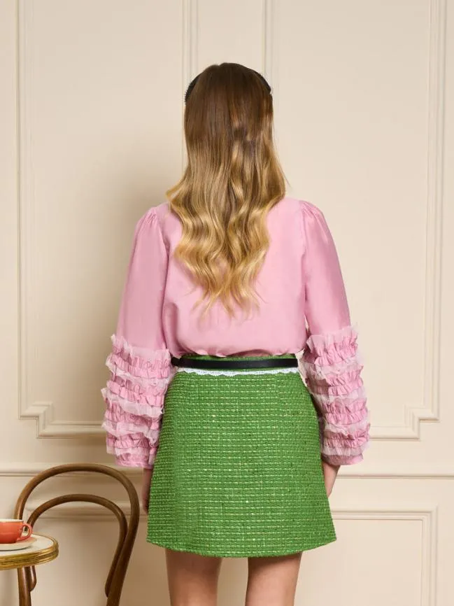 Womenswear Fille Frill Blouse Baby Pink Sister Jane Womenswear Fille Frill Blouse Baby Pink Sister Jane