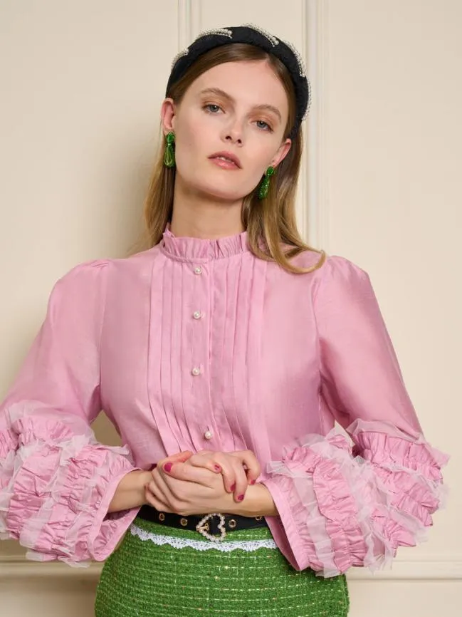 Womenswear Fille Frill Blouse Baby Pink Sister Jane Womenswear Fille Frill Blouse Baby Pink Sister Jane