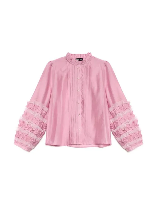 Womenswear Fille Frill Blouse Baby Pink Sister Jane Womenswear Fille Frill Blouse Baby Pink Sister Jane