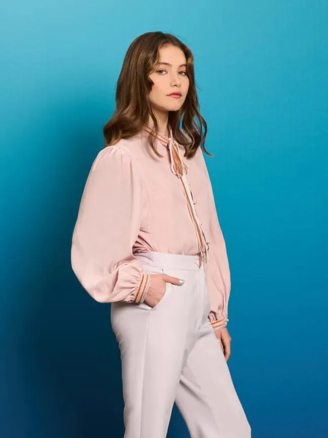 Womenswear Fisher Ribbon Blouse Baby Pink Sister Jane Womenswear Fisher Ribbon Blouse Baby Pink Sister Jane