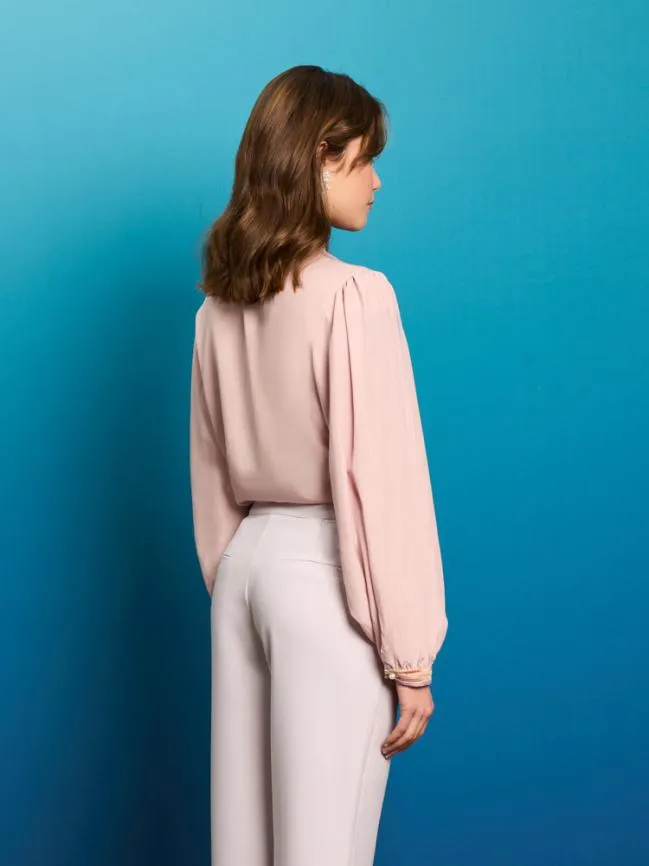 Womenswear Fisher Ribbon Blouse Baby Pink Sister Jane Womenswear Fisher Ribbon Blouse Baby Pink Sister Jane