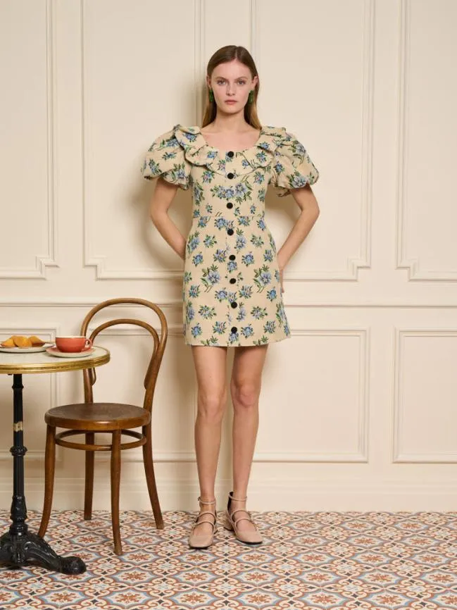 Womenswear Fleur Tapestry Mini Dress Natural Sister Jane Womenswear Fleur Tapestry Mini Dress Natural Sister Jane