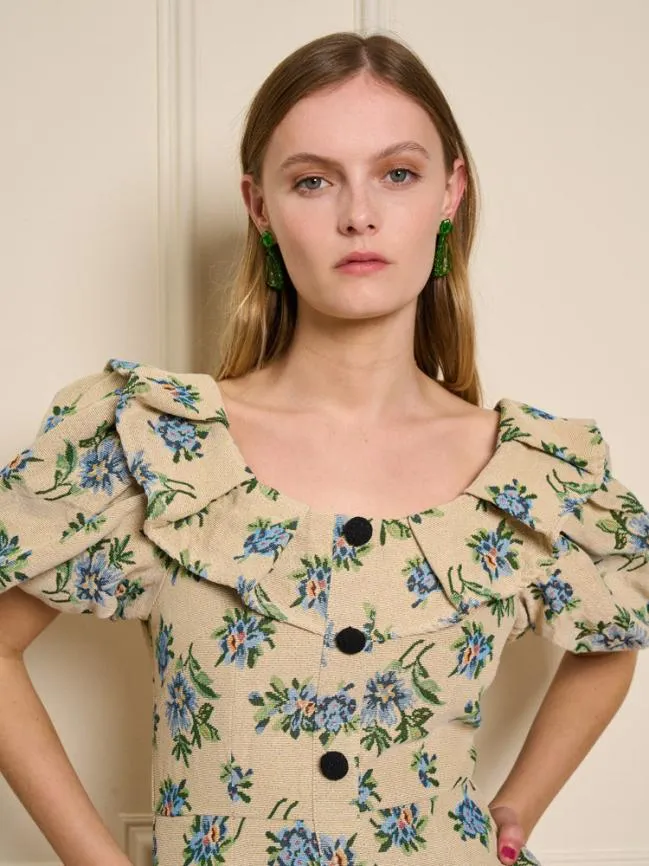 Womenswear Fleur Tapestry Mini Dress Natural Sister Jane Womenswear Fleur Tapestry Mini Dress Natural Sister Jane
