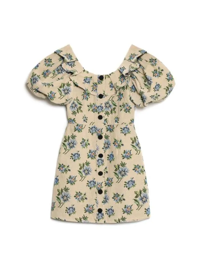 Womenswear Fleur Tapestry Mini Dress Natural Sister Jane Womenswear Fleur Tapestry Mini Dress Natural Sister Jane