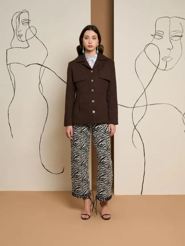 Womenswear Ghospell Zola Storm Flap Jacket Downtown Brown Sister Jane Womenswear Ghospell Zola Storm Flap Jacket Downtown Brown Sister Jane