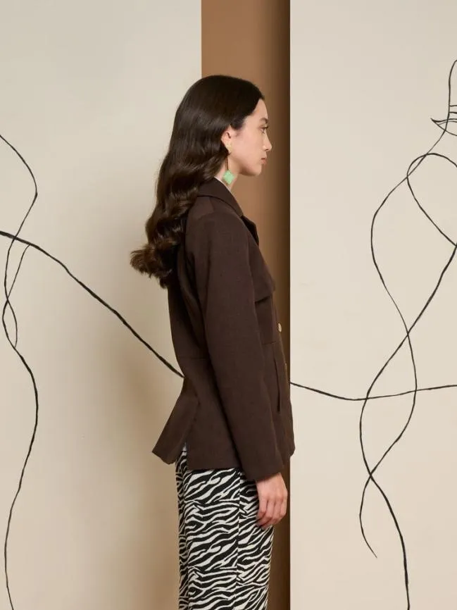 Womenswear Ghospell Zola Storm Flap Jacket Downtown Brown Sister Jane Womenswear Ghospell Zola Storm Flap Jacket Downtown Brown Sister Jane