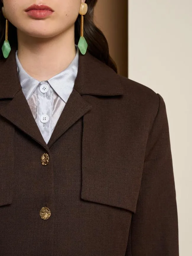 Womenswear Ghospell Zola Storm Flap Jacket Downtown Brown Sister Jane Womenswear Ghospell Zola Storm Flap Jacket Downtown Brown Sister Jane
