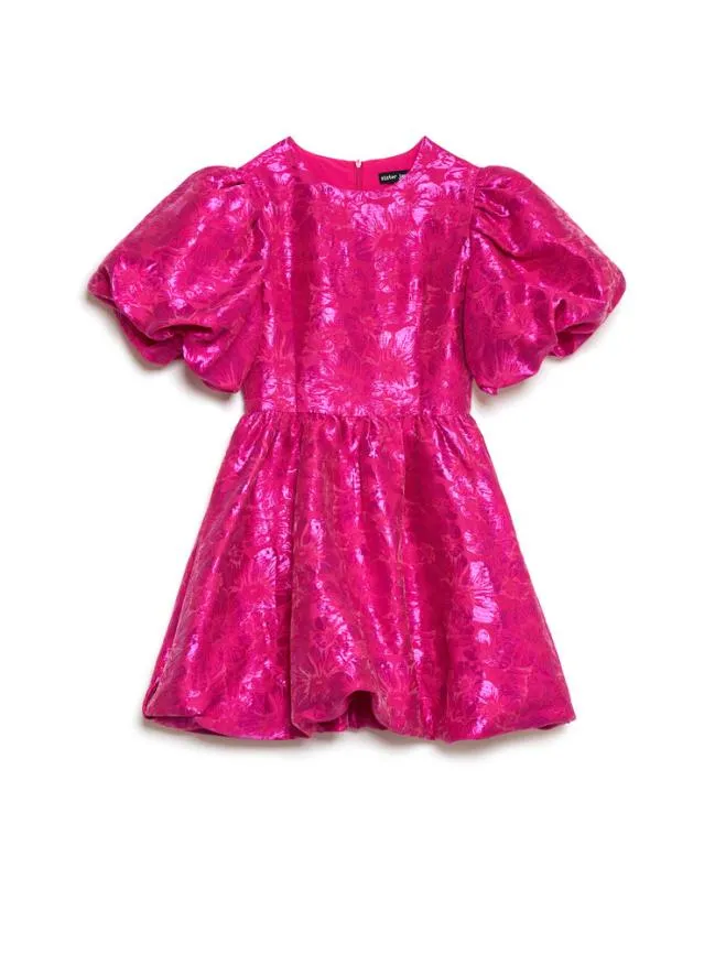 Womenswear Hibiscus Jacquard Mini Dress Hot Pink Sister Jane Womenswear Hibiscus Jacquard Mini Dress Hot Pink Sister Jane
