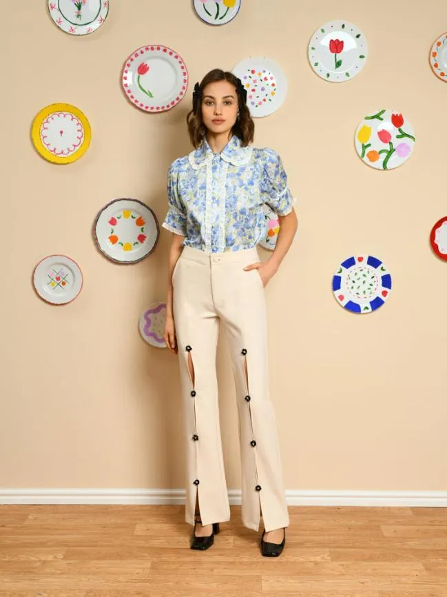 Womenswear Maude Embellished Trousers Cream Ivory Sister Jane Womenswear Maude Embellished Trousers Cream Ivory Sister Jane
