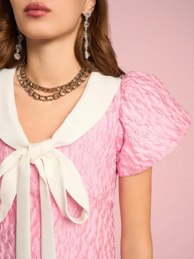 Womenswear Pink Terracotta Jacquard Dress Cherry Blossom Pink Sister Jane Womenswear Pink Terracotta Jacquard Dress Cherry Blossom Pink Sister Jane