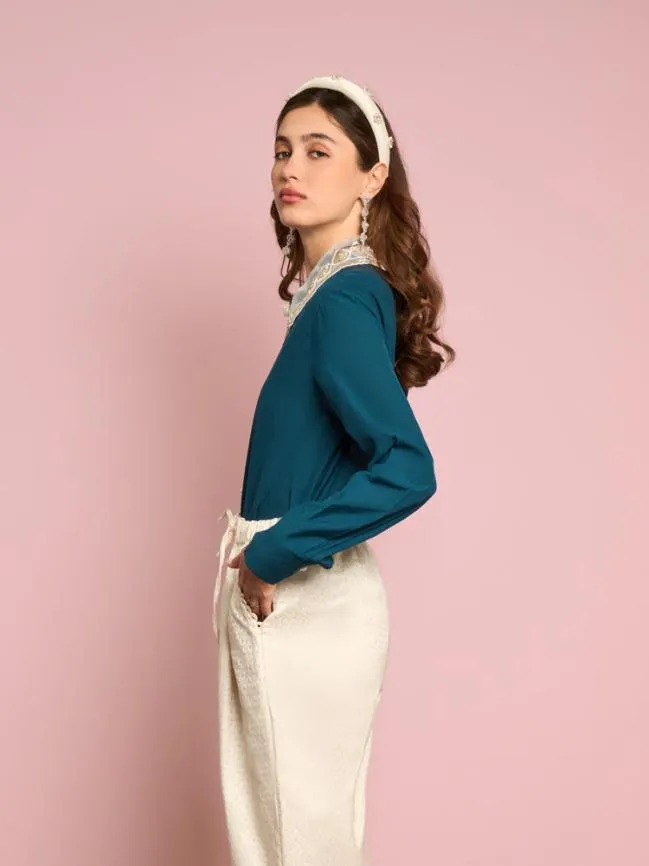Womenswear Surya Embellished Blouse Peacock Blue Sister Jane Womenswear Surya Embellished Blouse Peacock Blue Sister Jane