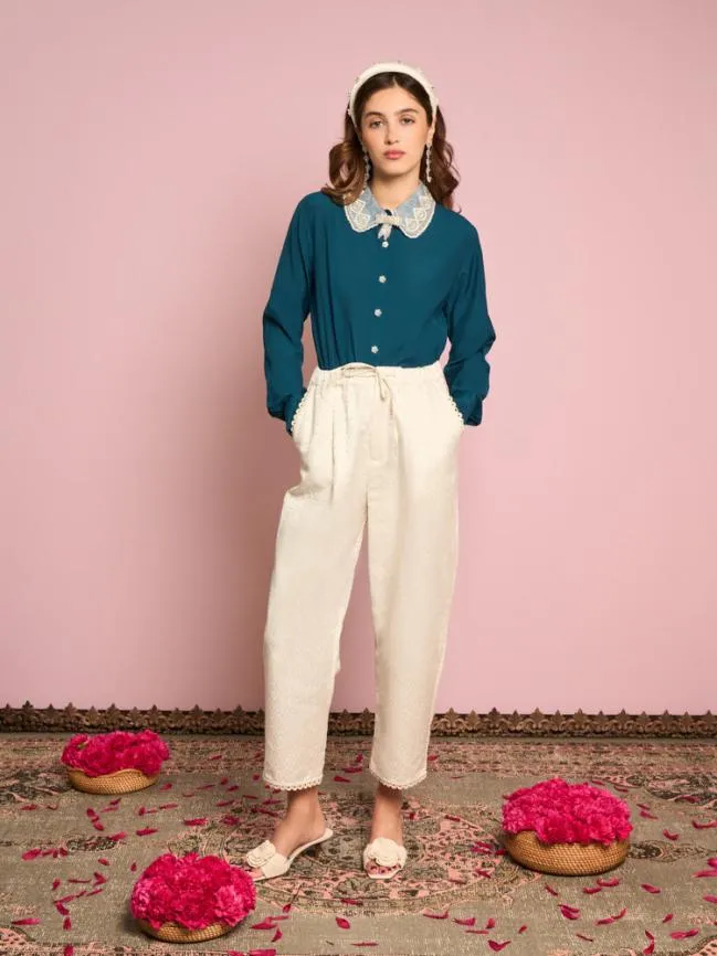 Womenswear Surya Embellished Blouse Peacock Blue Sister Jane Womenswear Surya Embellished Blouse Peacock Blue Sister Jane
