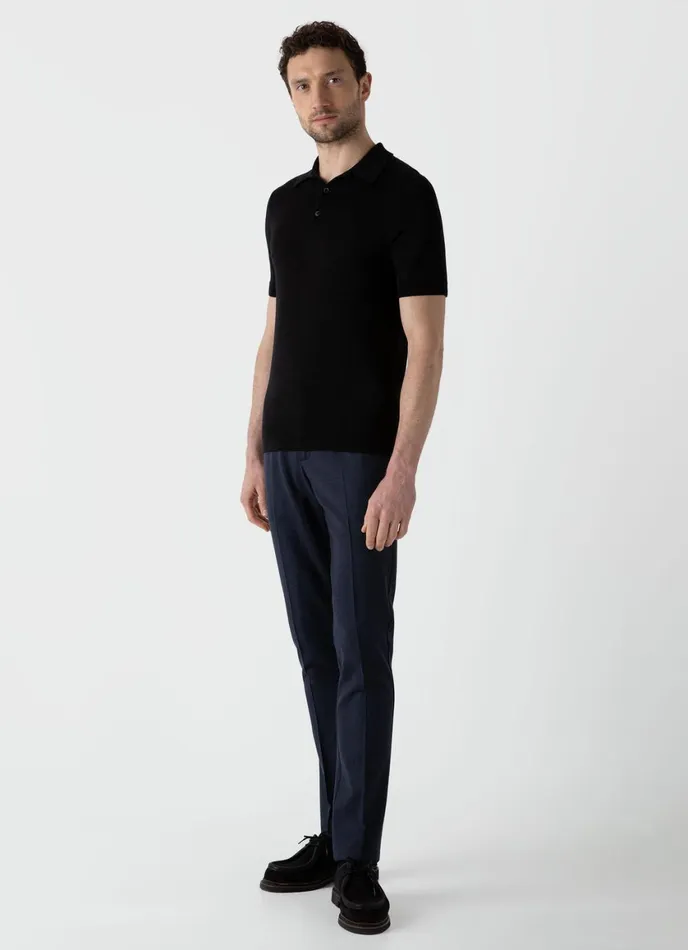 Wool Trouser Navy Melange Men SUNSPEL Pants