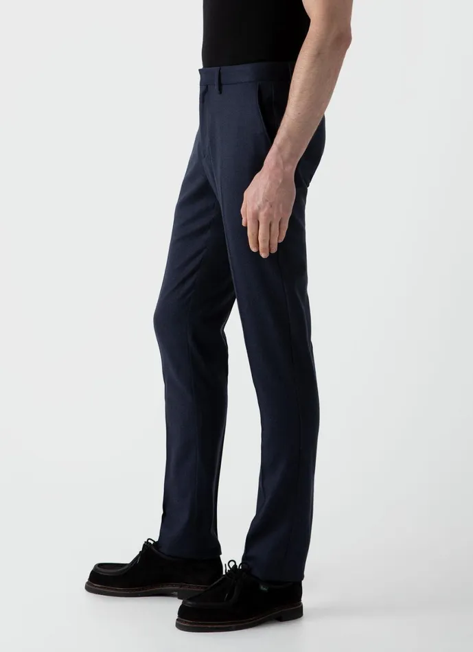 Wool Trouser Navy Melange Men SUNSPEL Pants