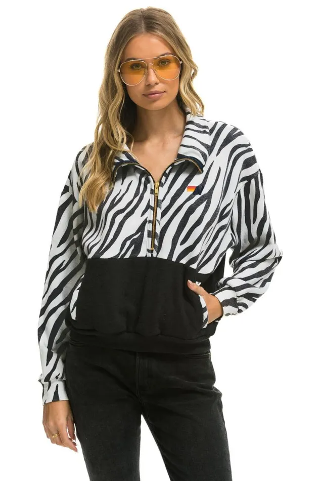 Zebra Fleece Unisex Half Zip Color Block Jacket 8211 Zebra Men Aviator Nation Sweatshirts Zebra Fleece Unisex Half Zip Color Block Jacket 8211 Zebra Men Aviator Nation Sweatshirts