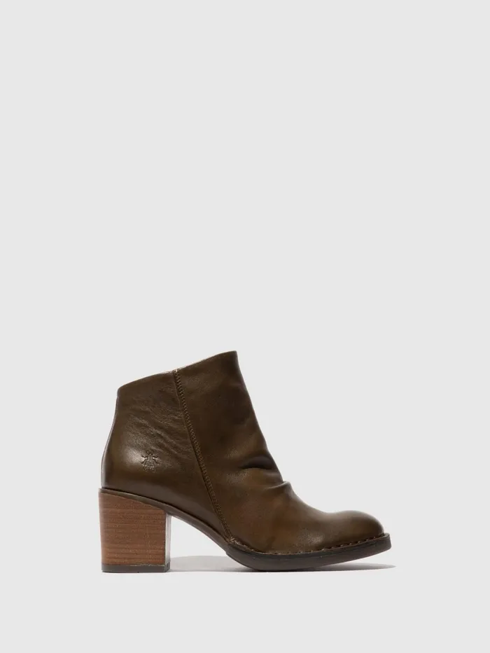 Zip Up Ankle Boots BELL061FLY MILITARY Women Fly London Ankle Boots