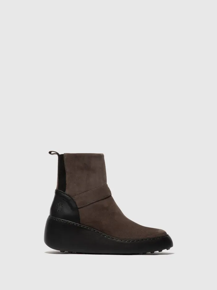 Zip Up Ankle Boots DOXE604FLY ANTHRACITEBLACK Women Fly London Ankle Boots