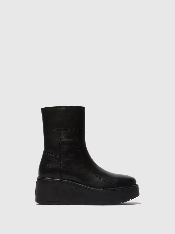 Zip Up Ankle Boots HANN248FLY BLACK Women Fly London Ankle Boots