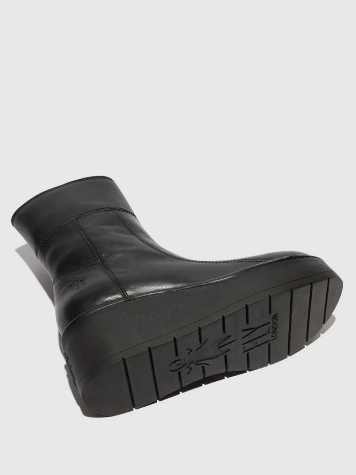 Zip Up Ankle Boots HANN248FLY BLACK Women Fly London Ankle Boots