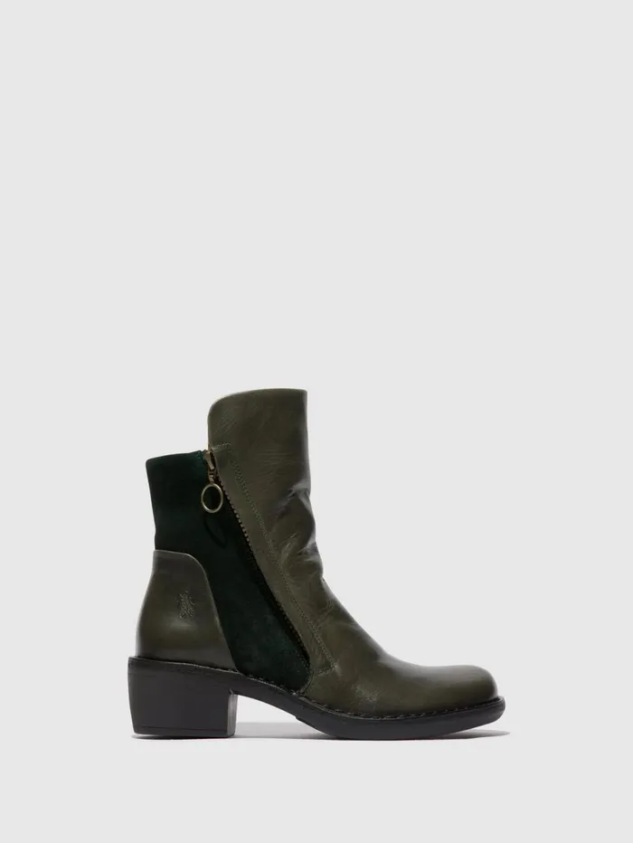 Zip Up Ankle Boots MELY074FLY DIESELGREEN FOREST Women Fly London Ankle Boots
